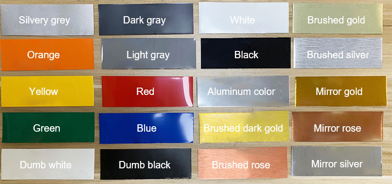 colors of 1060 coated aluminum