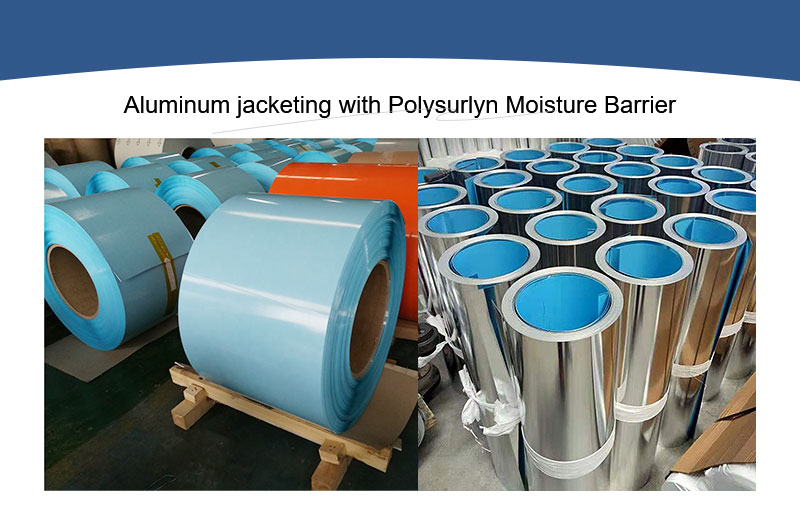 Aluminum jacketing with polysurlyn moisture barrier