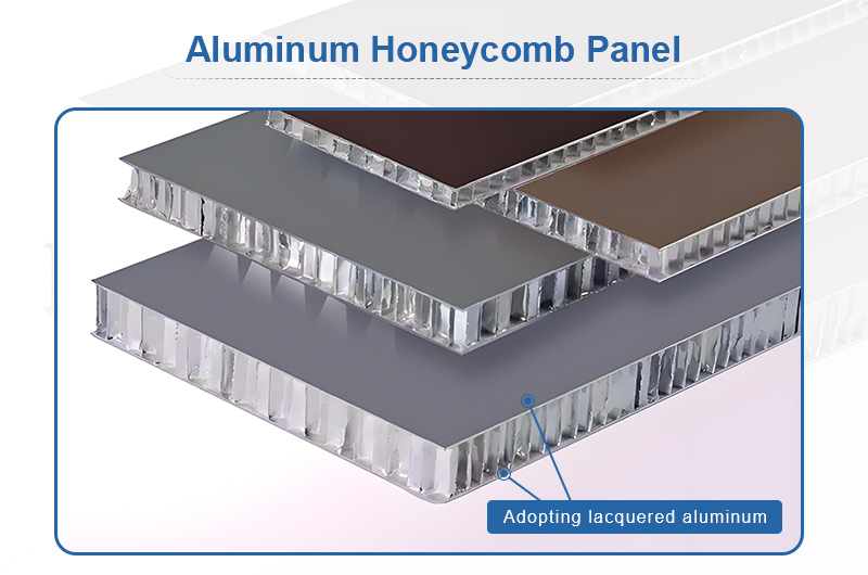 Lacquered aluminum in honeycomb panels